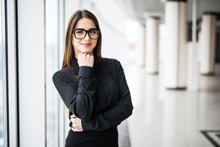 Young professional woman wearing glasses