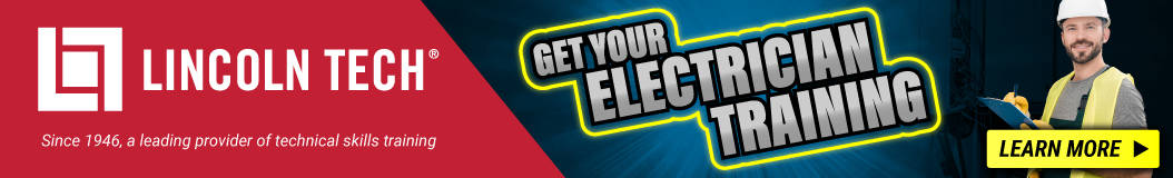 Lincoln Tech banner ad for electrician training.
