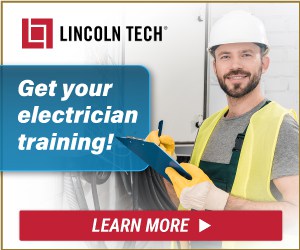 Lincoln tech tile ad for electrician training.