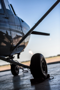 aircraft at sunset