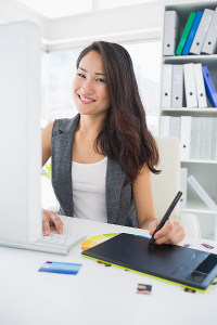 graphic designer working on computer