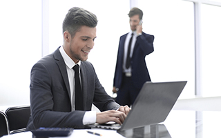 Young professionals working on a laptop